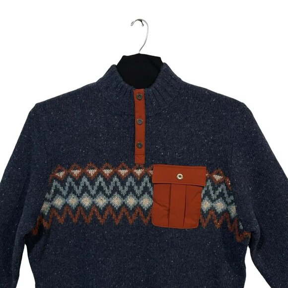 SmartWool Men's Heavy Henley Pull-over Sweater Size XXL Deep Navy Heather - Picture 3 of 12